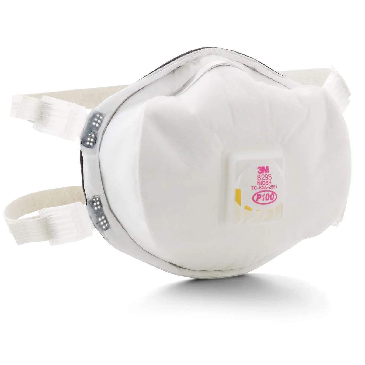 3M 8293 P100 Industrial Respirator with Valve, USA Made, White