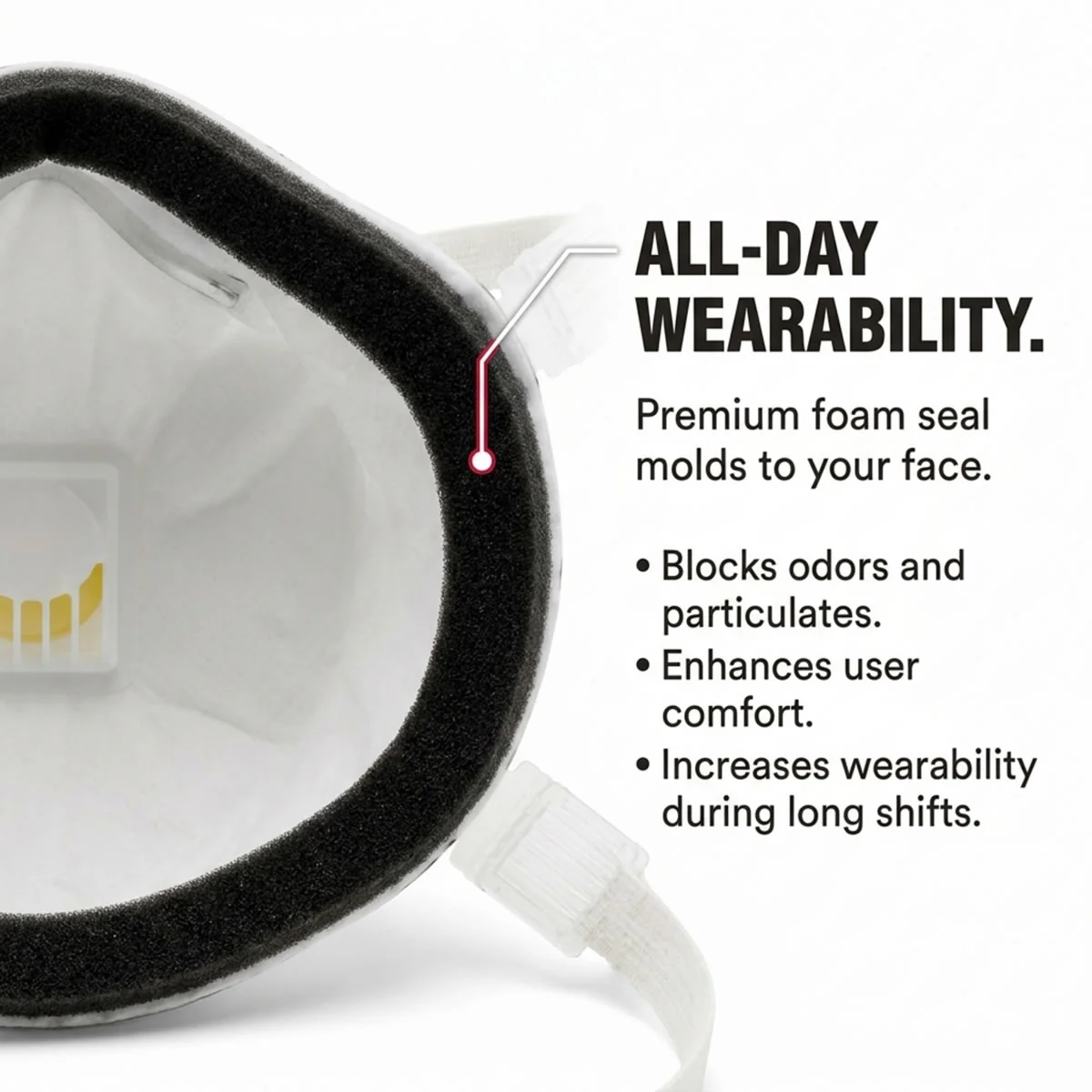 3M 8293 P100 Industrial Respirator with Valve, USA Made, White - Image 8