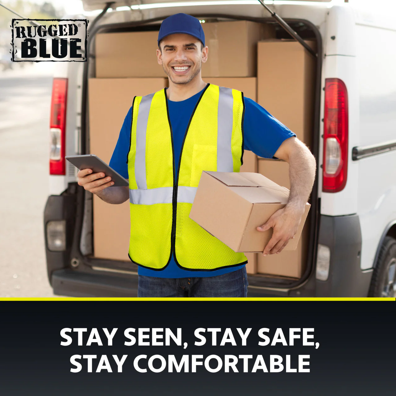 Rugged Blue Type R Class 2 Hi-Vis Economy Mesh Safety Vest - Image 10