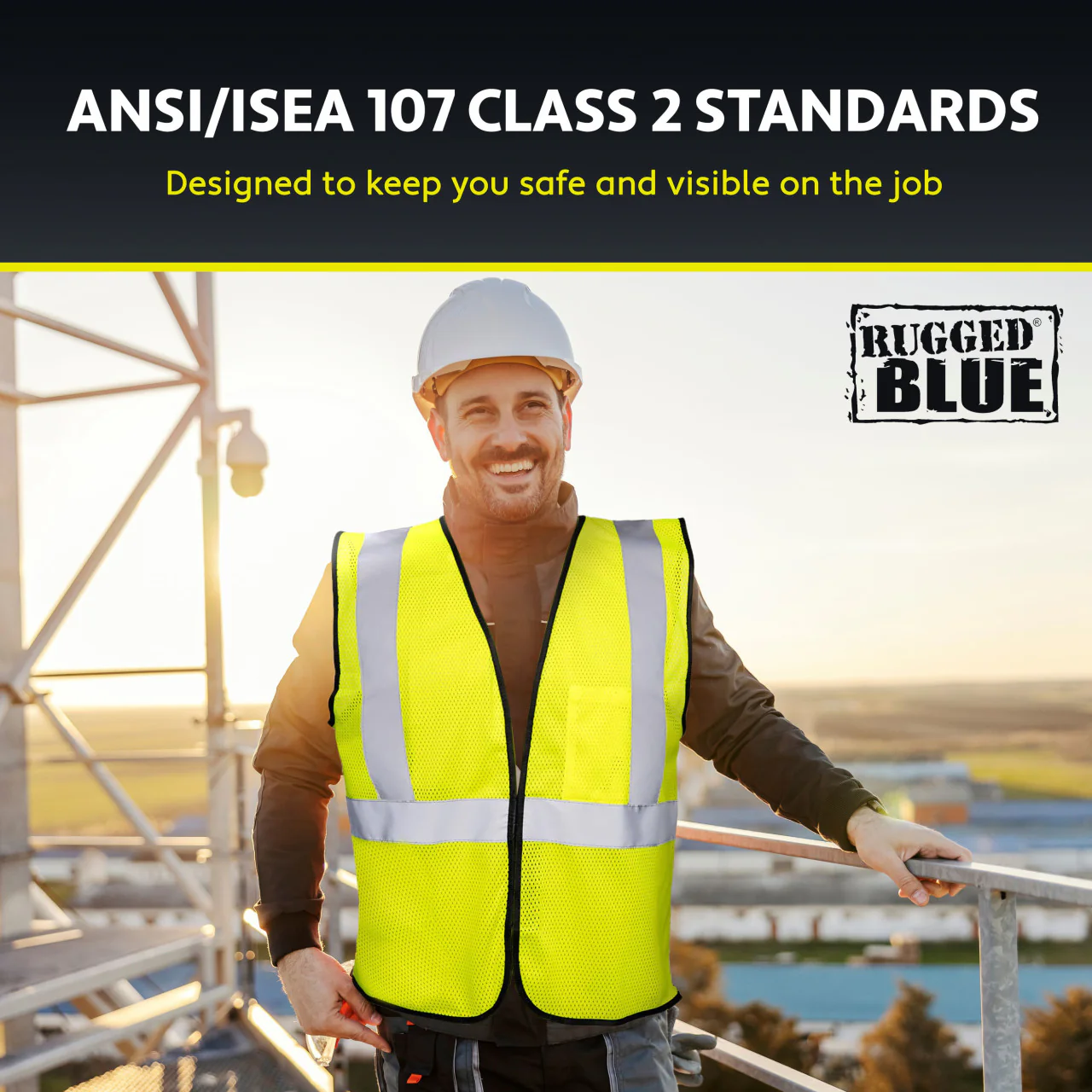 Rugged Blue Type R Class 2 Hi-Vis Economy Mesh Safety Vest - Image 5