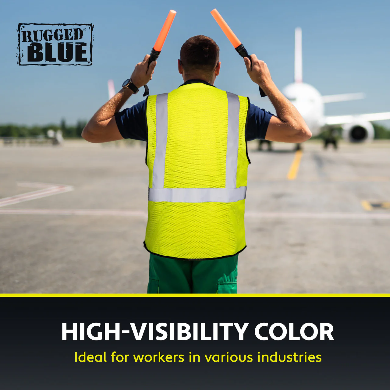 Rugged Blue Type R Class 2 Hi-Vis Economy Mesh Safety Vest - Image 6