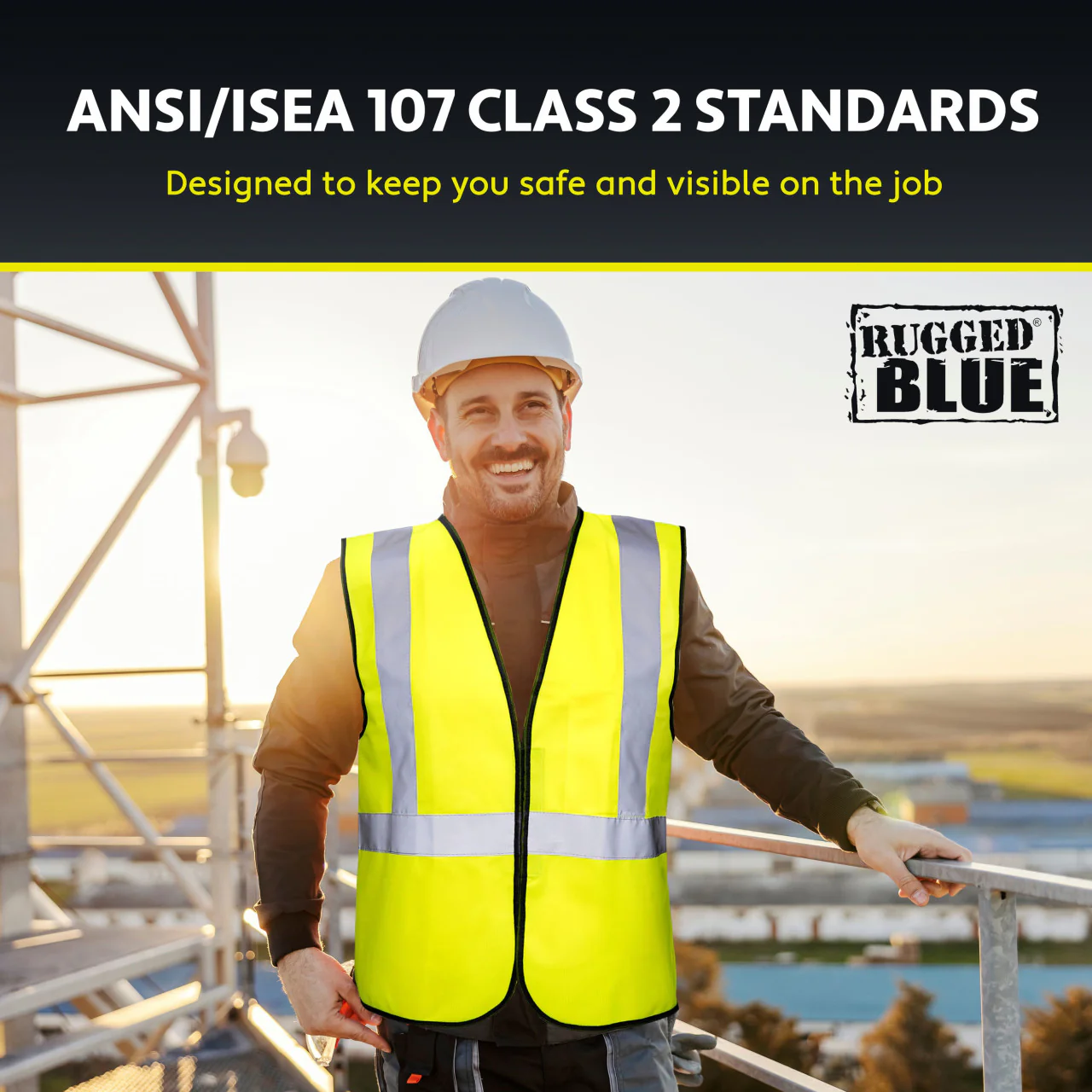 Rugged Blue Type R Class 2 Hi-Vis Economy Safety Vest - Image 3