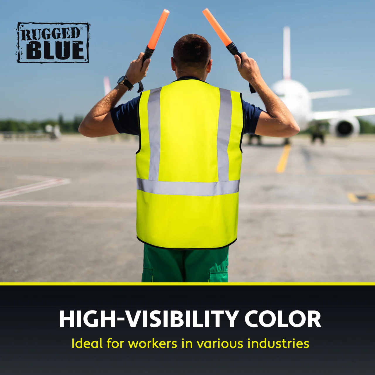 Rugged Blue Type R Class 2 Hi-Vis Economy Safety Vest - Image 4