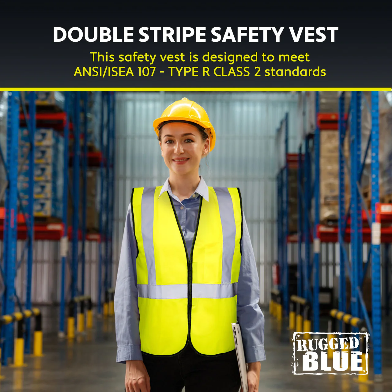 Rugged Blue Type R Class 2 Hi-Vis Economy Safety Vest - Image 5