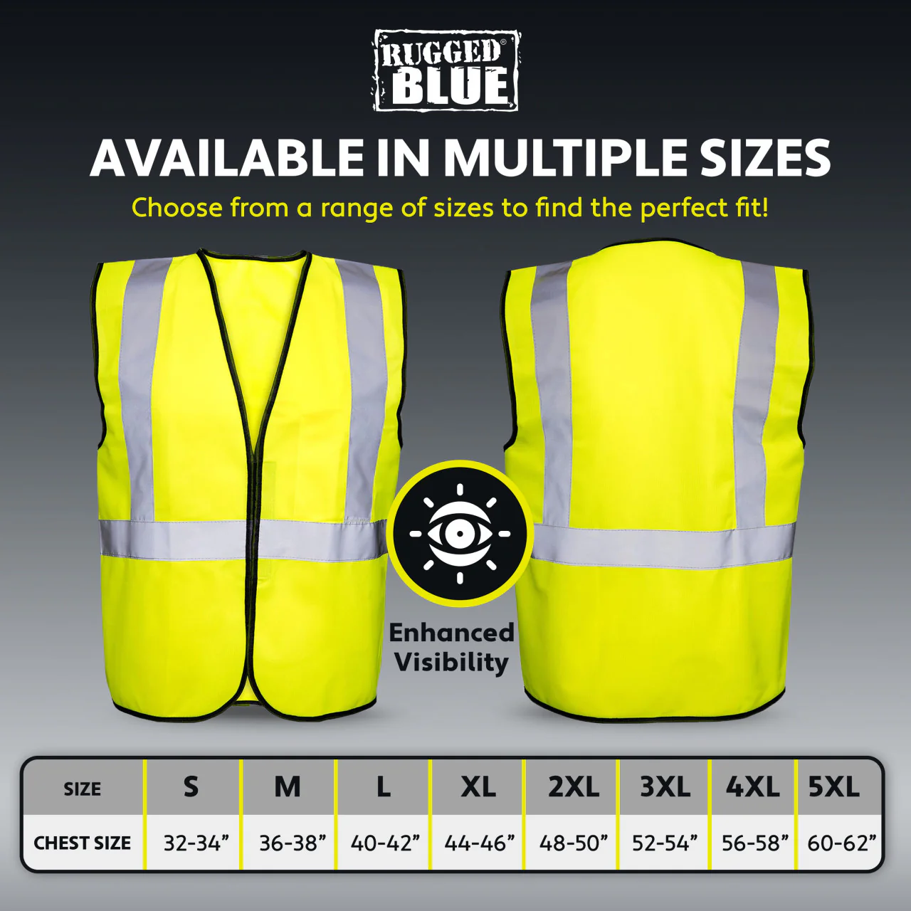 Rugged Blue Type R Class 2 Hi-Vis Economy Safety Vest - Image 7