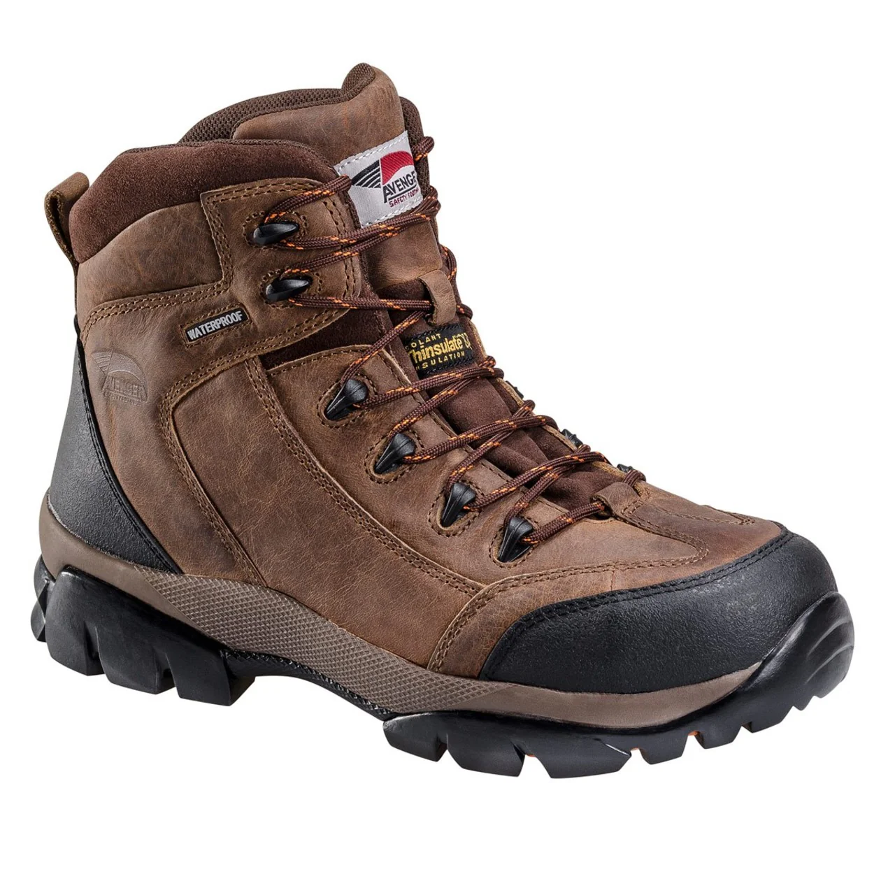 Avenger Men's Hiker Waterproof Insulated EH Composite Toe Boots, A7264, Brown