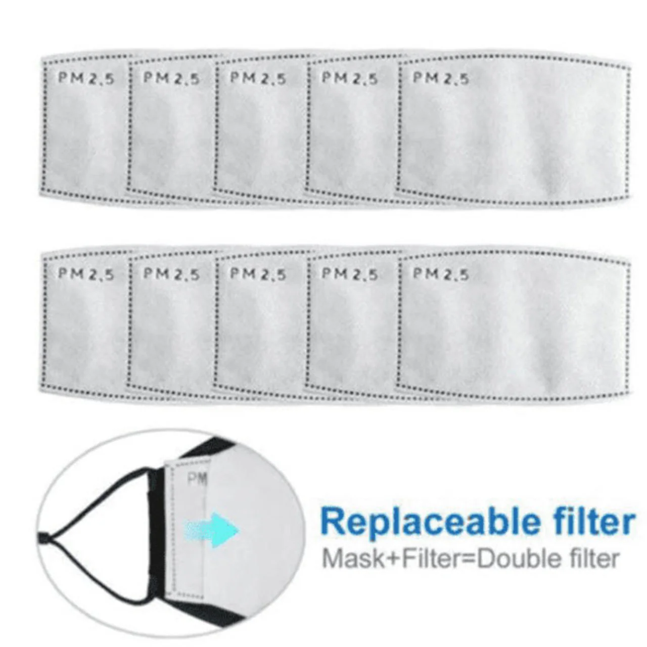 Super PM 2.5 Filter Mask Insert - Pack of 10 - Image 2