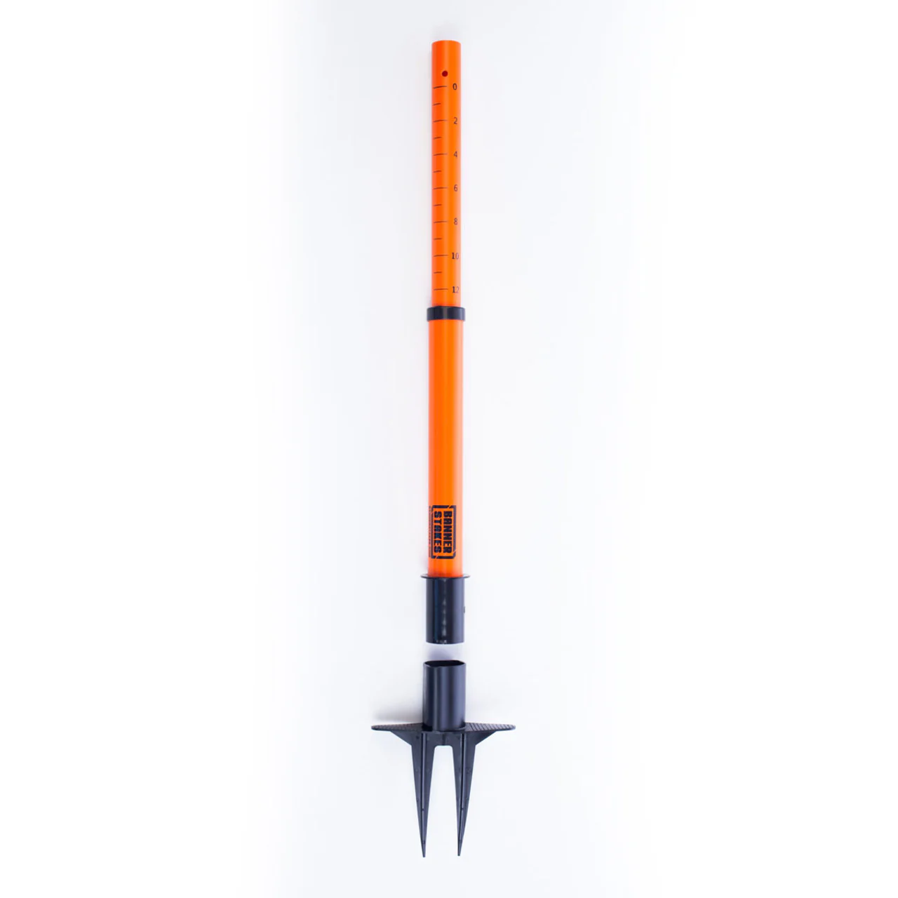Banner Stakes 24-42" Plastic Barrier Stanchion Post with Removeable Soft-Ground Stake, Orange; Each - PL4020