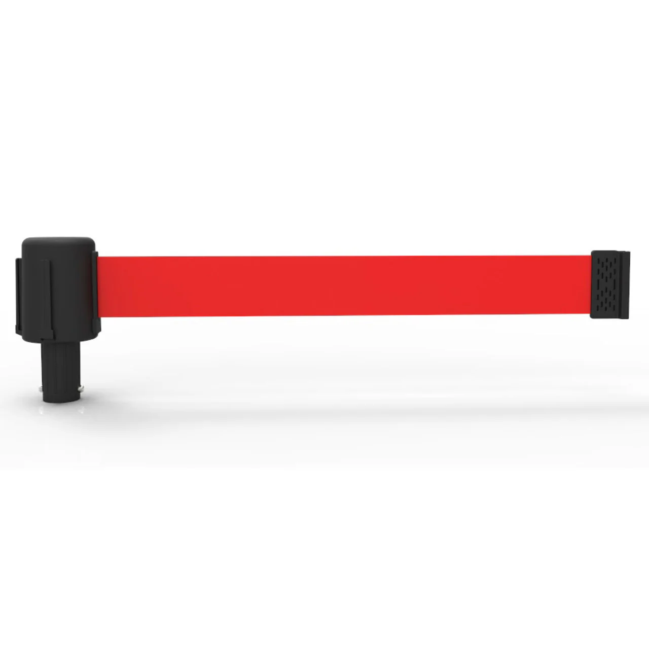 Banner Stakes 15' Long Retractable Barrier Belt, Blank Red Polyester; Each - PL4056