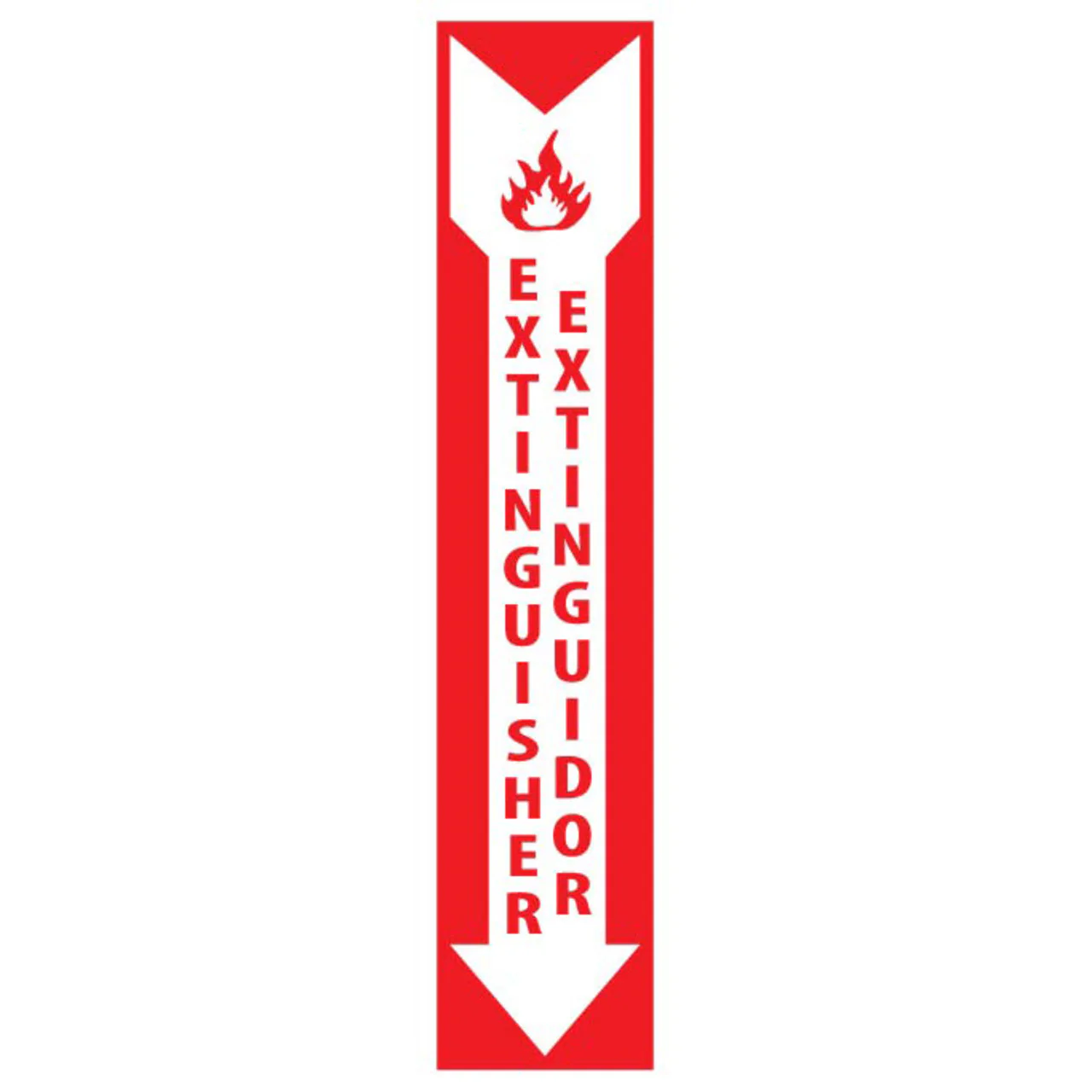 Fire Extinguisher Bilingual, 18x4 Vinyl Sign