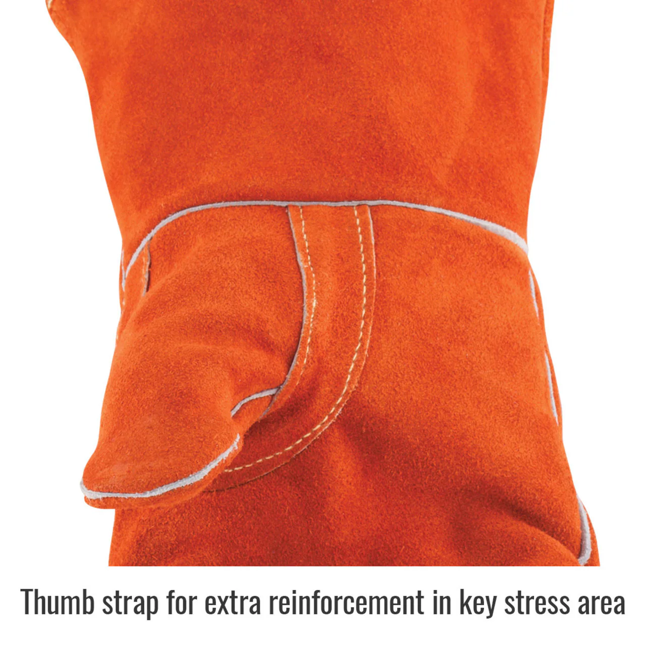 Black Stallion 110 Select Shoulder Split Cowhide Stick Welding Gloves, Orange - Image 3