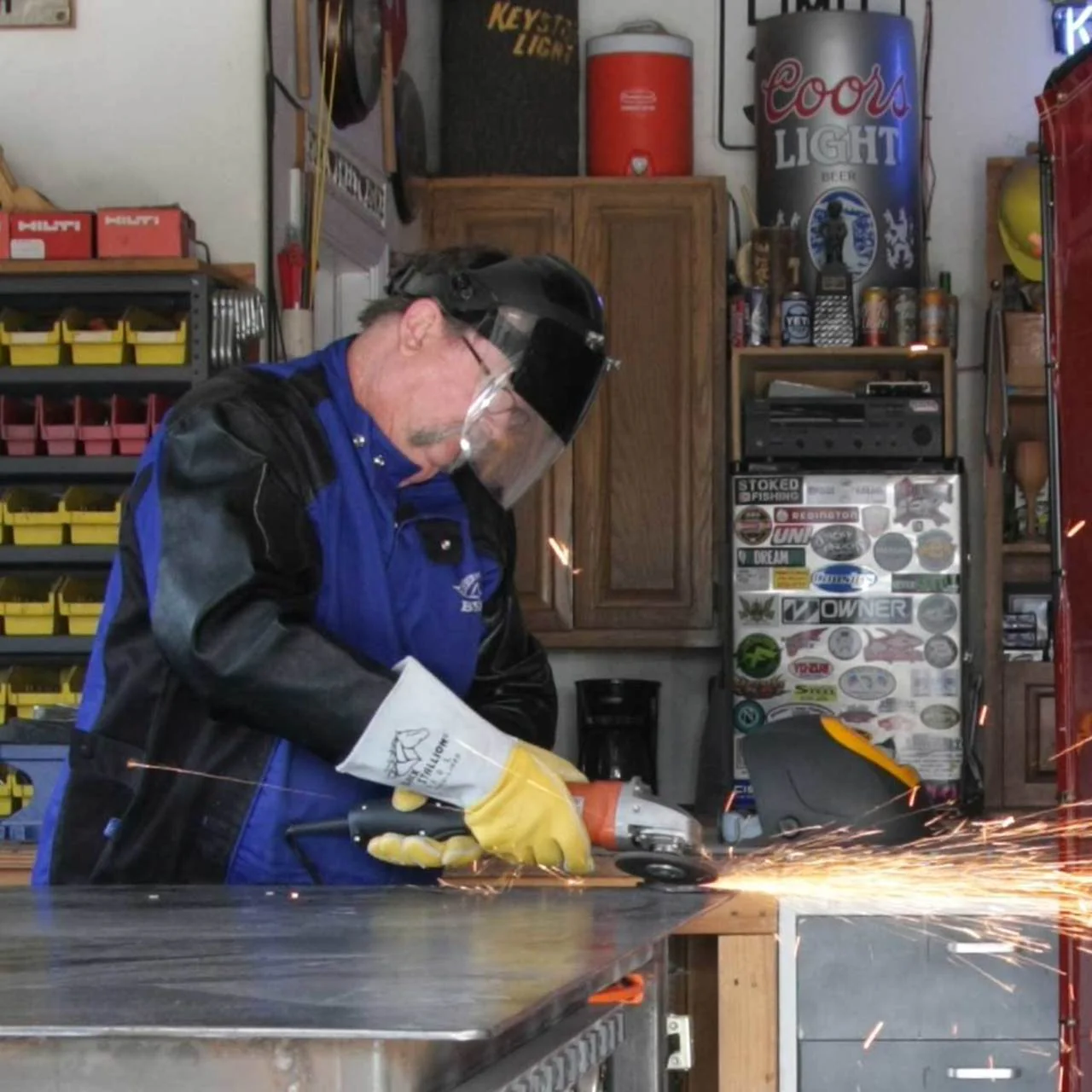 Black Stallion 850 Premium Grain Elkskin Stick Welding Gloves with Nomex Lined Back, Yellow - Image 5