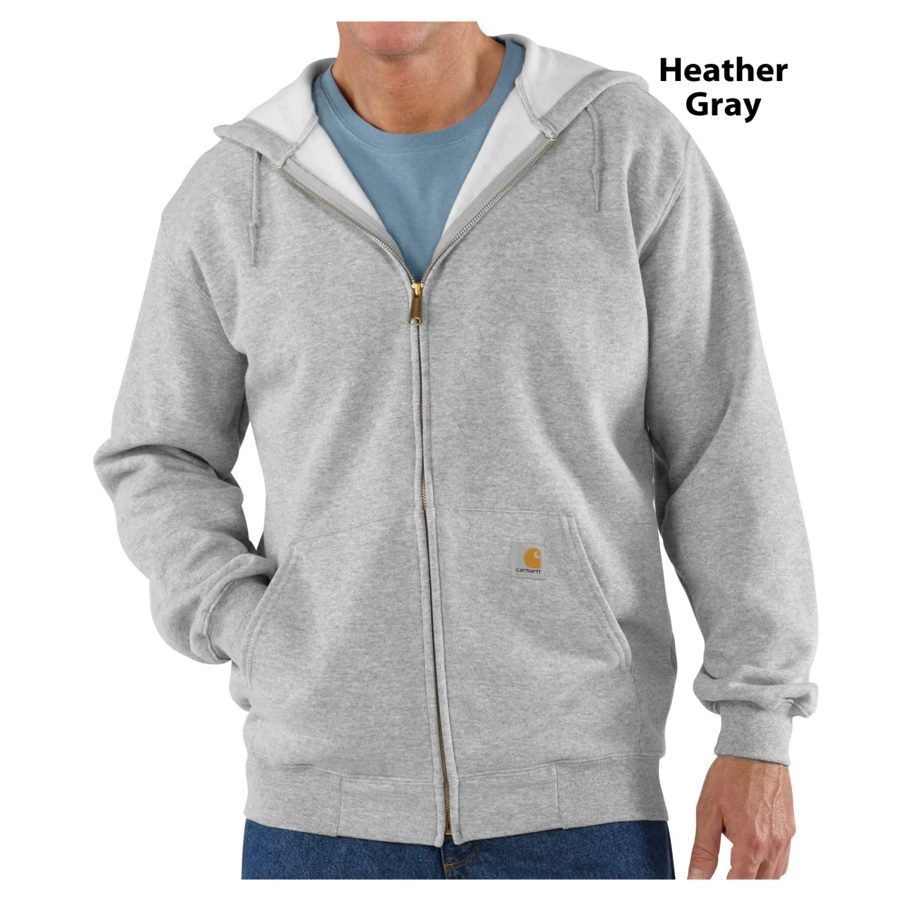 Carhartt Midweight Fleece Zip Front Hooded Sweatshirt - K122 - Image 3