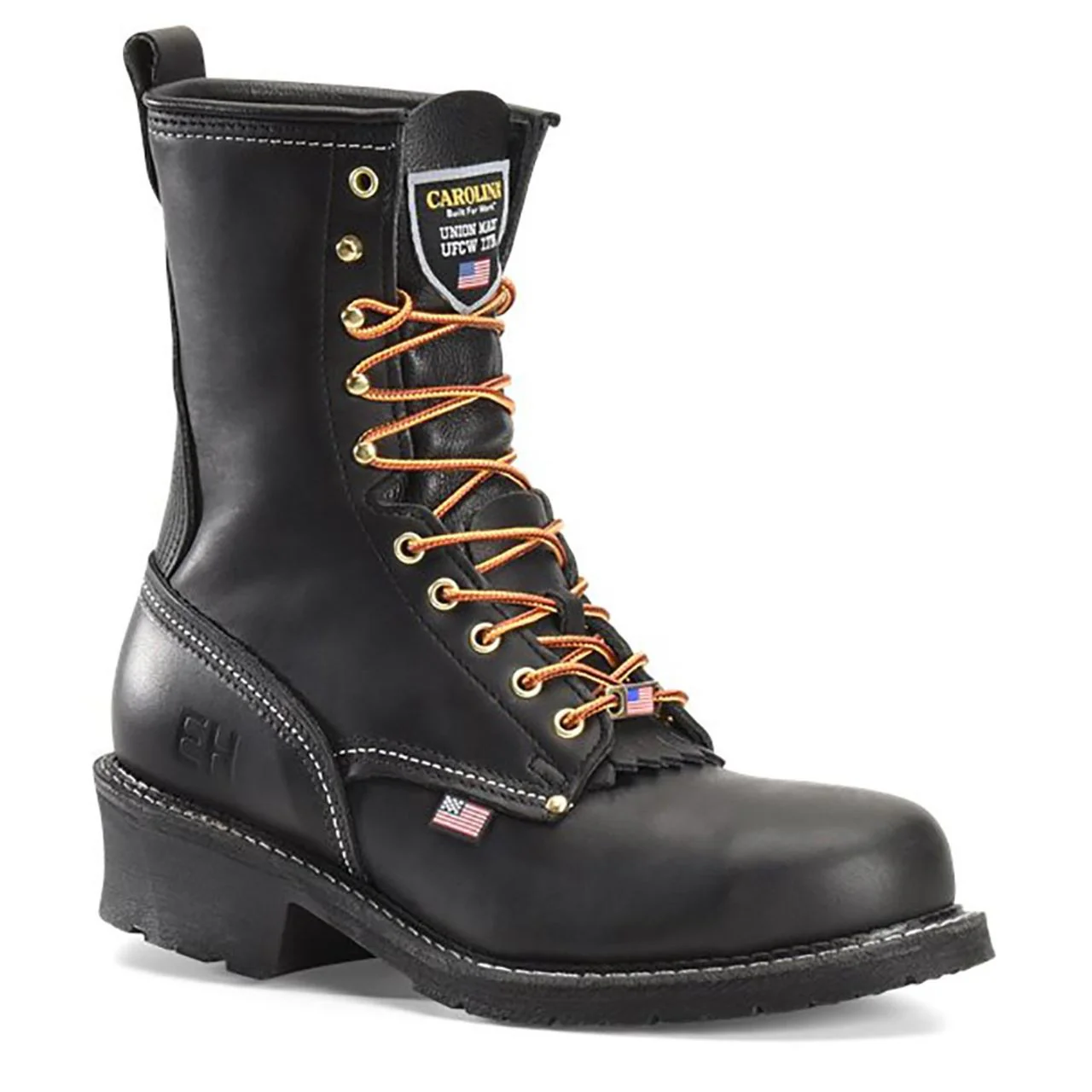 Carolina Men's Maple 9" Logger EH Plain Toe Boots, 922, Made in USA, Black - Image 2