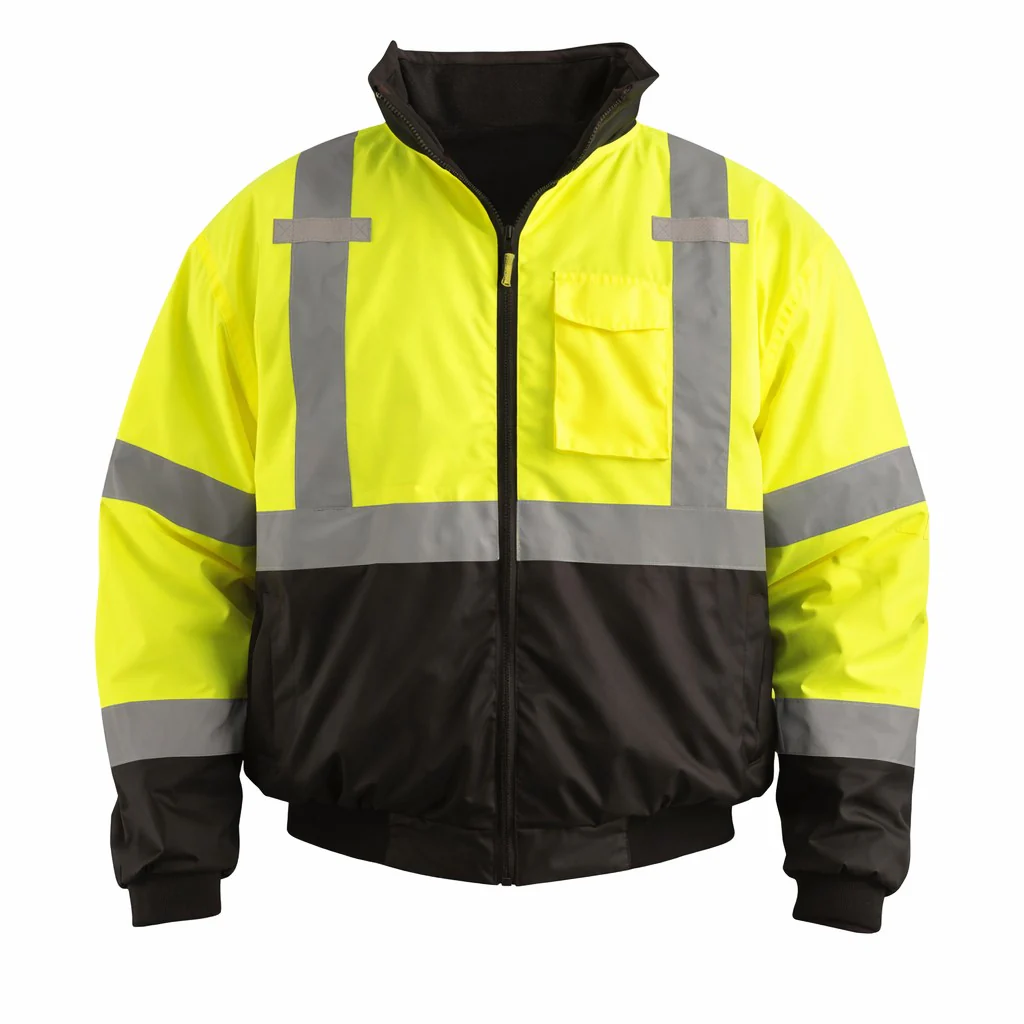 OccuNomix Type R Class 3 Hi-Vis 3-Way Black Bottom Bomber Jacket, LUX-ETJBJR