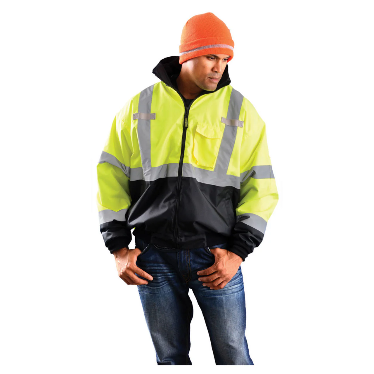 OccuNomix Type R Class 3 Hi-Vis 3-Way Black Bottom Bomber Jacket, LUX-ETJBJR - Image 4