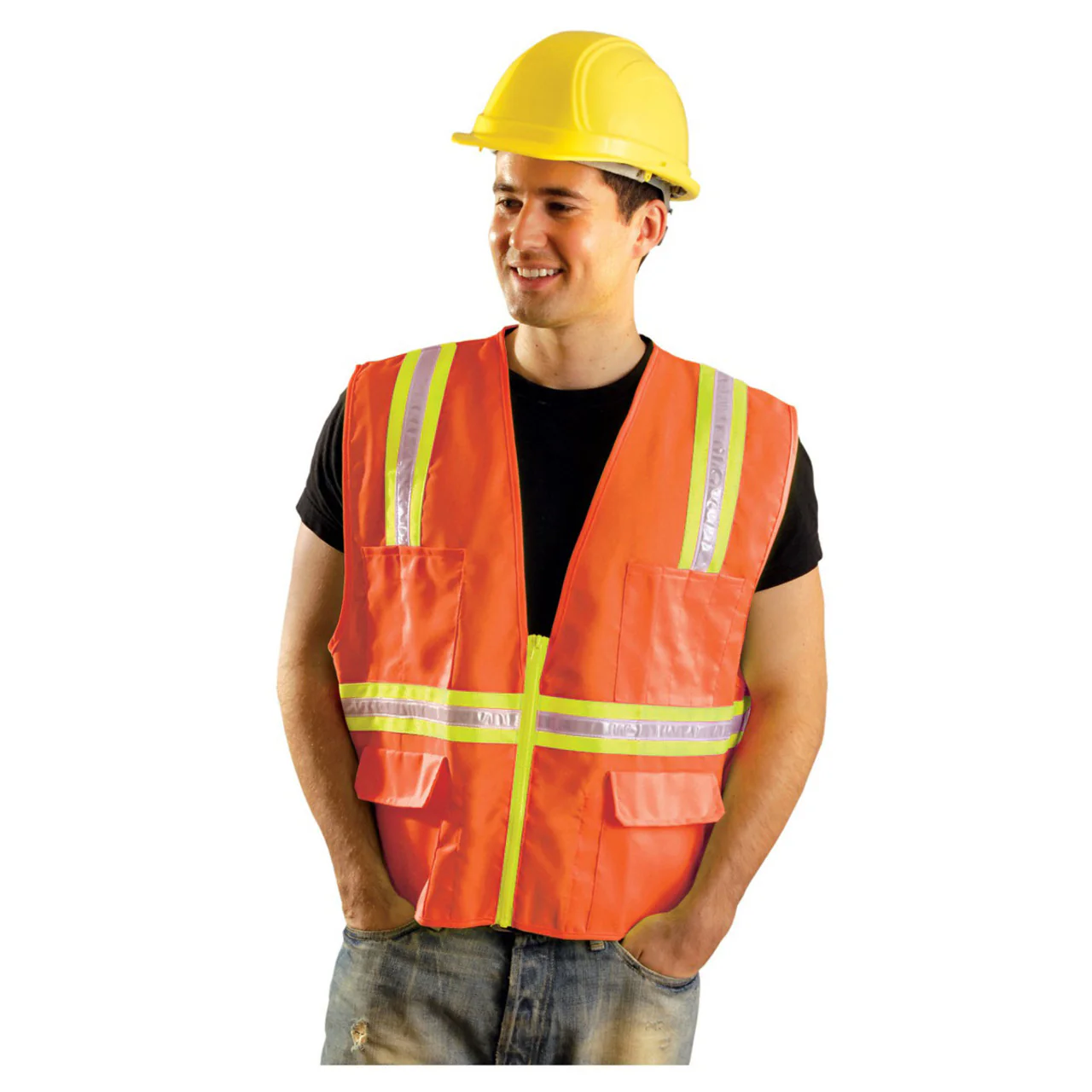 OccuNomix Non-ANSI High Vis Two-Tone Surveyor Safety Vest - LUX-XTRANS - Image 2