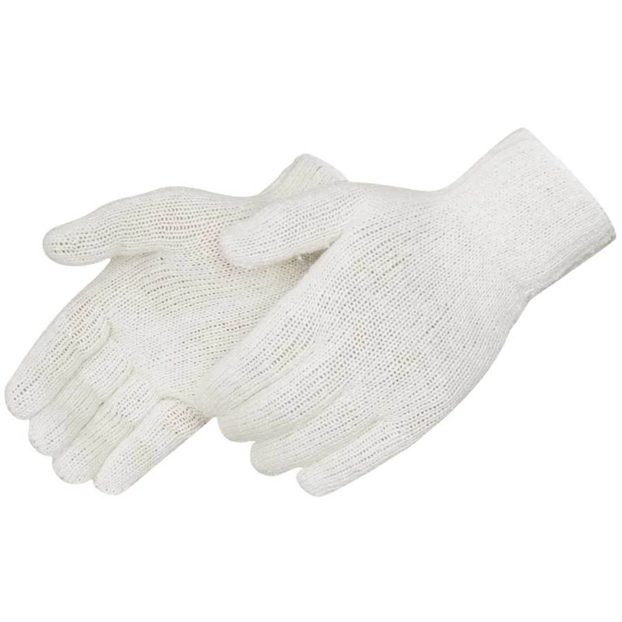 Cotton String Knit Gloves, Medium Weight, White, 12 Pairs, M