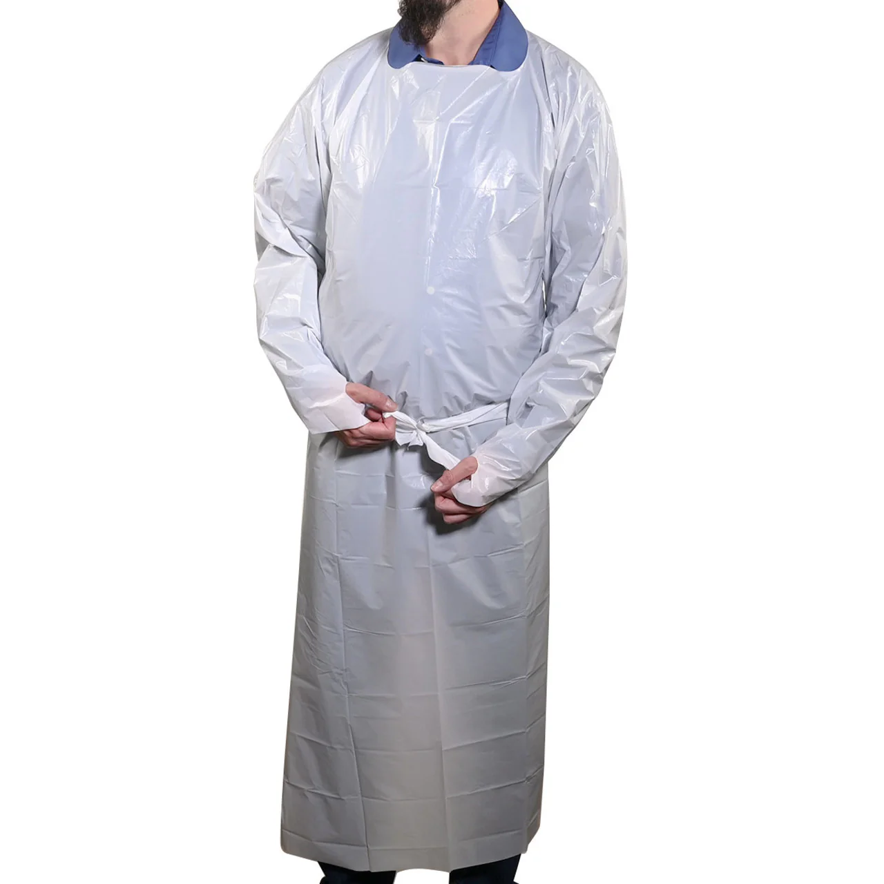 UMBO 47" Polyethylene CPE Gown with Thumb Loops - H232 - Pack of 10 - Image 6