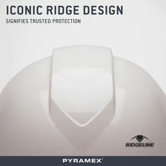 Pyramex Ridgeline Cap Style Hard Hat 4-Point Ratchet Suspension - Image 3