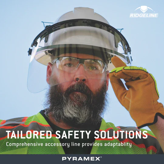 Pyramex Ridgeline Vented Full Brim Hard Hat 4-Point Ratchet Suspension - Image 5