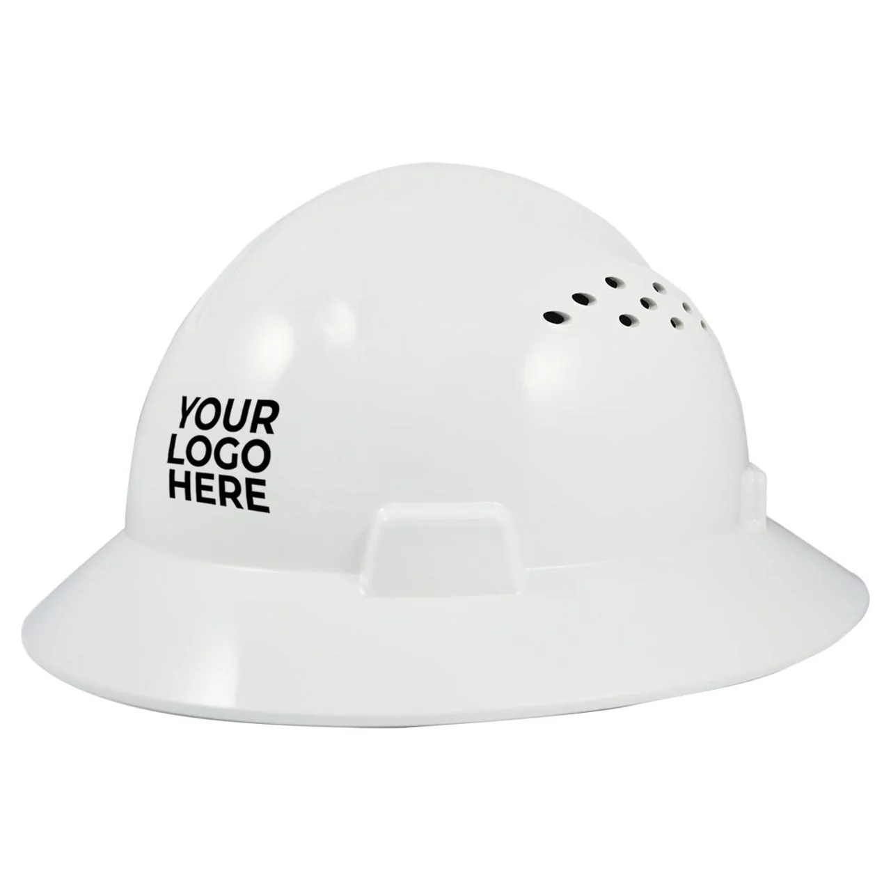 Custom General Electric Vented Full Brim Hard Hat 4-Point Ratchet Suspension, GH328
