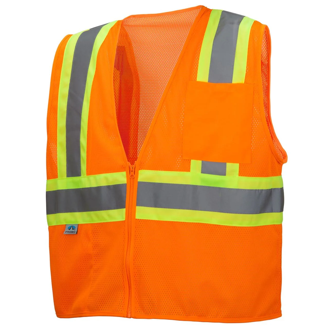 Custom Pyramex RVZ22 Type R Class 2 Hi-Vis Contrasting Trim Mesh Safety Vest - Image 7