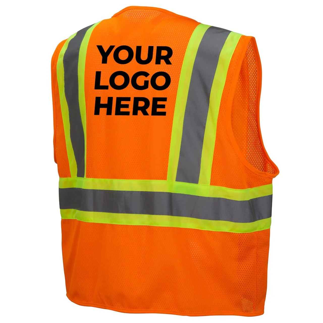 Custom Pyramex RVZ22 Type R Class 2 Hi-Vis Contrasting Trim Mesh Safety Vest - Image 8