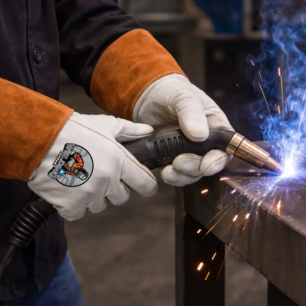 Custom MIG Welding Gloves, Premium Top Grain Cowhide Leather, GL300, 36 Pairs - Image 3