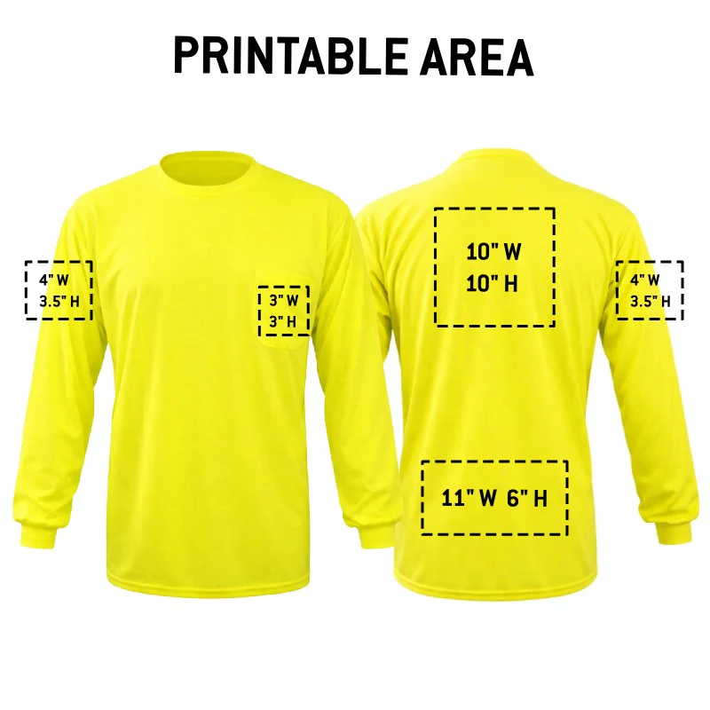 Custom Hi-Vis Long Sleeve T-Shirt, LUX-XLSPB - Image 2