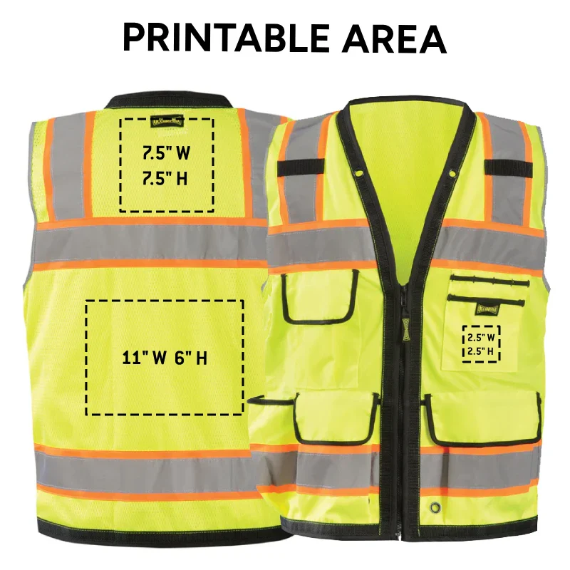 Custom OccuNomix Type R Class 2 Hi-Vis Two-Tone Surveyor Mesh Back Safety Vest, LUX-HDS2T - Image 2