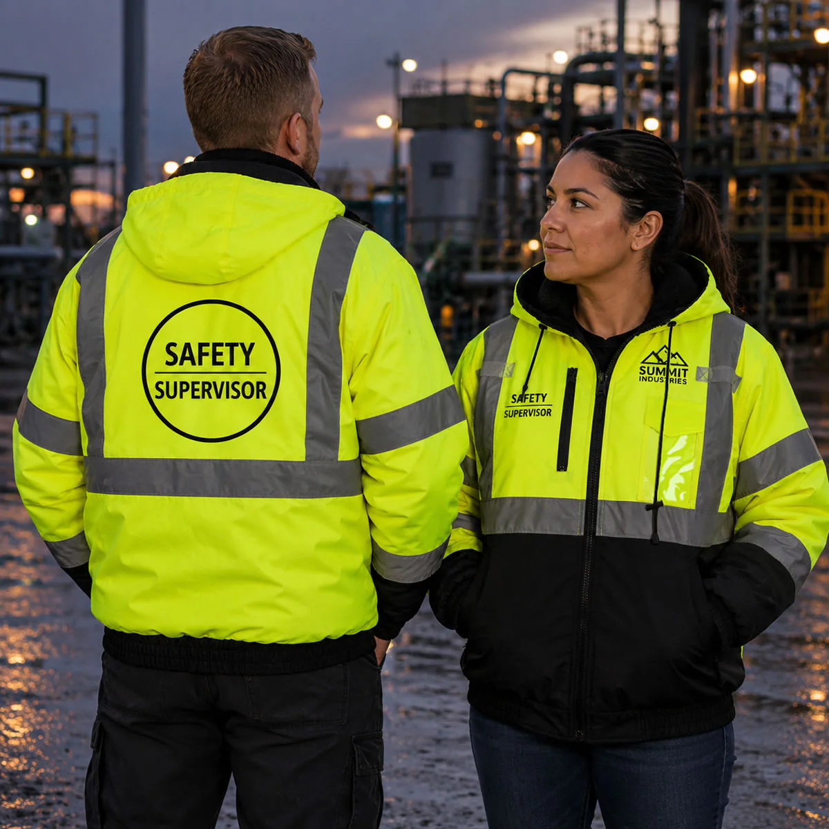 Custom Pyramex RJ31 Type R Class 3 Hi-Vis Waterproof Fleece Lined Jacket - Image 6