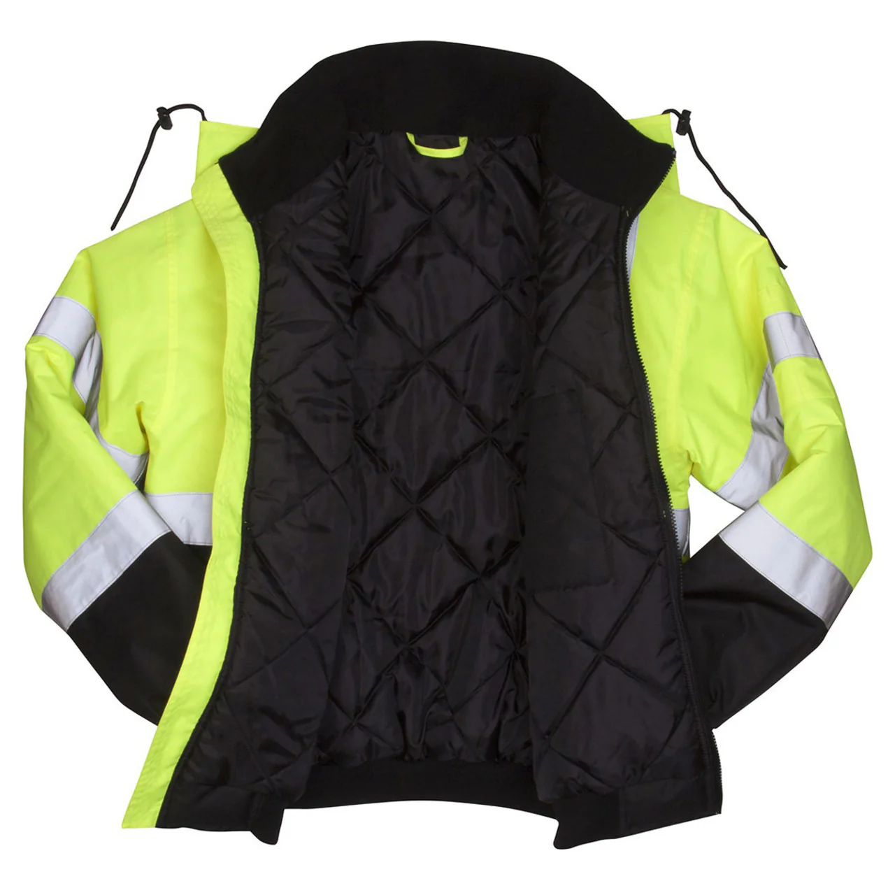 Custom Pyramex RJ32 Type R Class 3 Hi-Vis Waterproof Quilt Lined Jacket, Hi-Vis Lime Green - Image 4