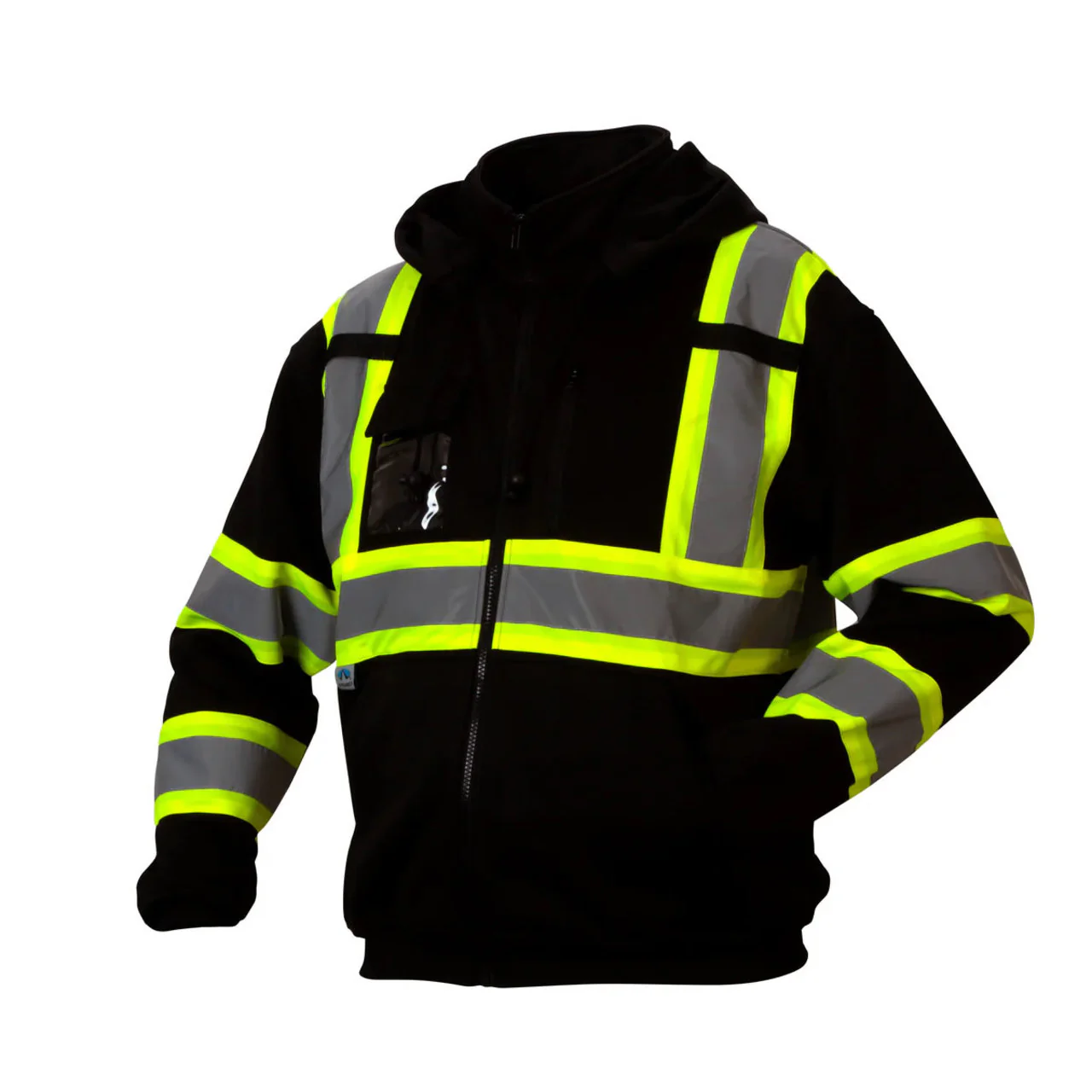 Custom Pyramex RCSZH33 Type R Class 3 Hi-Vis Zip Black Bottom Sweatshirt - Image 7