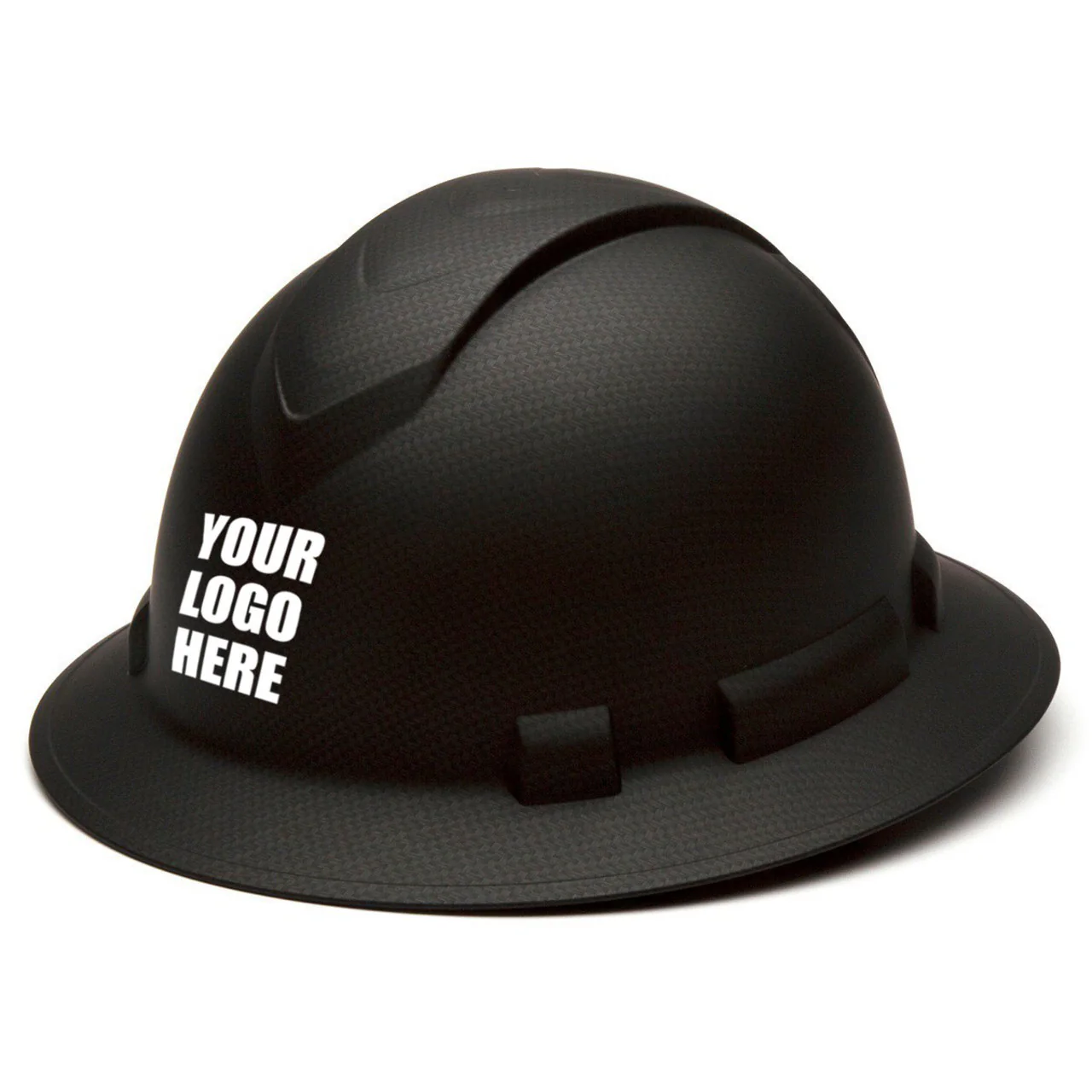 Custom Pyramex Ridgeline Vented Full Brim Hard Hat, 4-Point Ratchet Suspension, Matte Black Graphite - Image 9