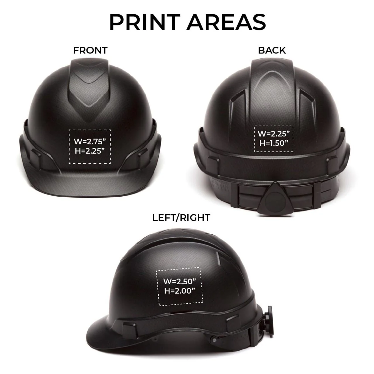 Custom Pyramex Ridgeline HD Matte Vented Cap Style Hard Hat, 4-Point Ratchet Suspension - Image 2