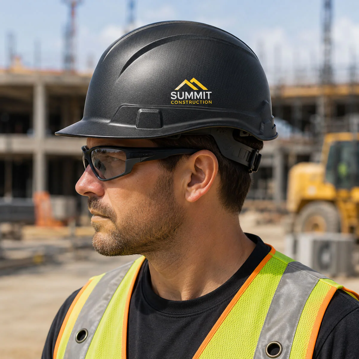 Custom Pyramex Ridgeline Cap Style Hard Hat, 4-Point Ratchet Suspension, Black Graphite - Image 6