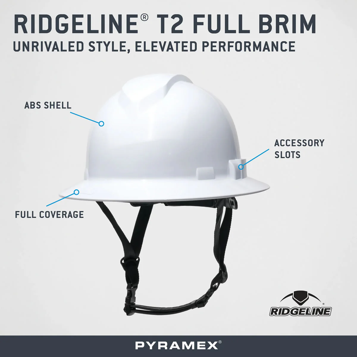 Pyramex Ridgeline T2 Type 2 Full Brim Hard Hat - Image 2