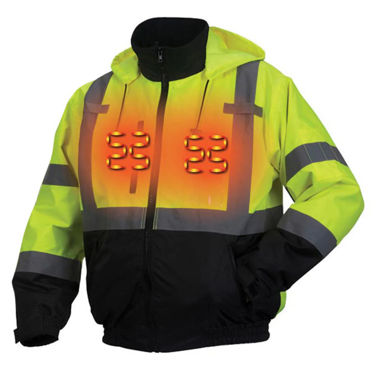 Custom Pyramex RJ31H Type R Class 3 Hi-Vis Heated Waterproof Fleece Lined Jacket - Image 2
