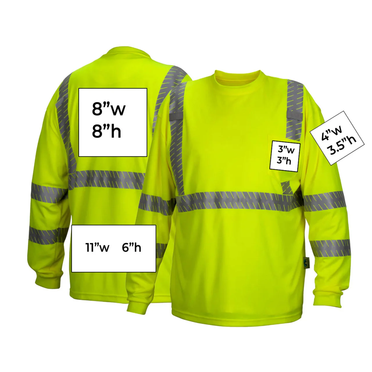 Custom Pyramex RLTS33 Type R Class 3 Hi-Vis Long Sleeve T-Shirt - Image 2