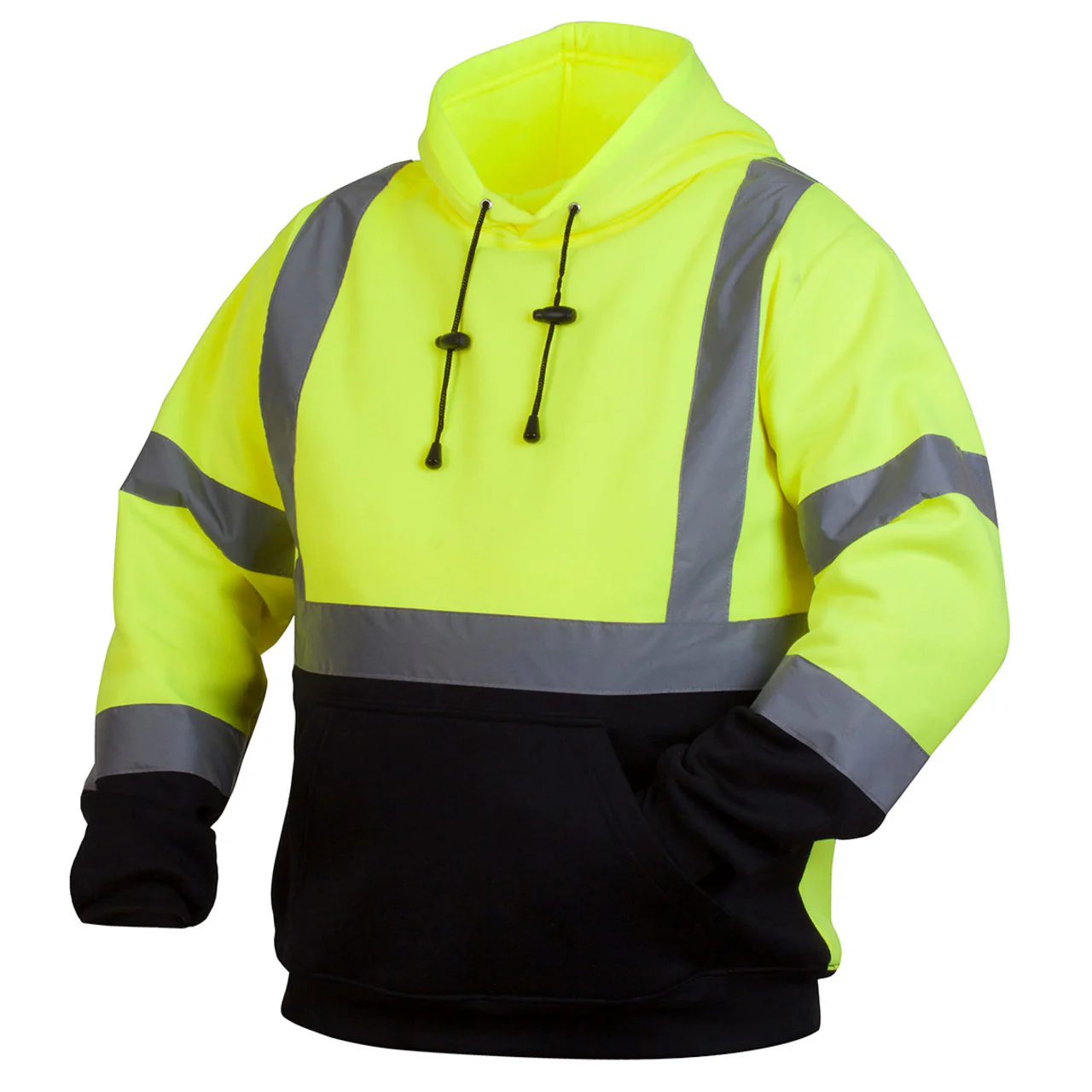 Custom Pyramex RSSH32 Type R Class 3 Hi-Vis Pullover Black Bottom Hooded Sweatshirt - Image 3