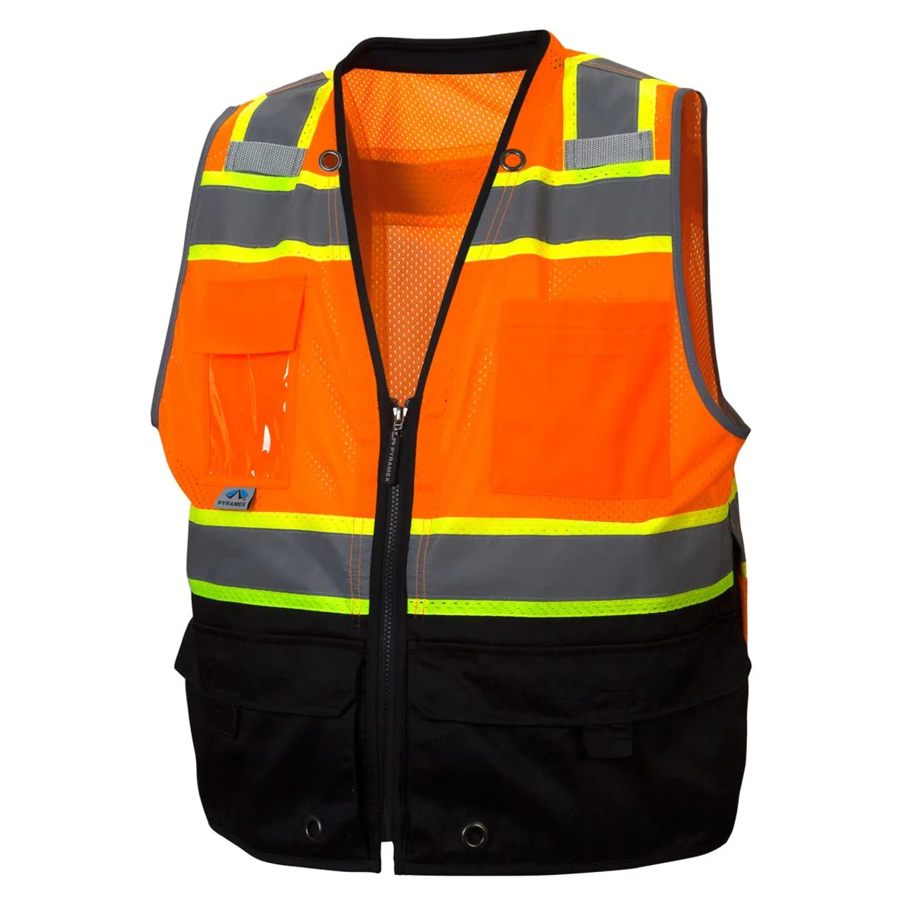 Custom Pyramex RVZ44B Type R Class 2 Hi-Vis Two-Tone Black Bottom Mesh Safety Vest - Image 7
