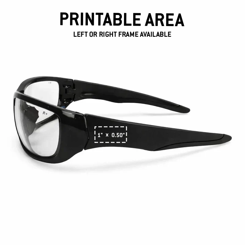 Custom Rugged Blue Bronto Safety Glasses, 12 Pack - Image 2