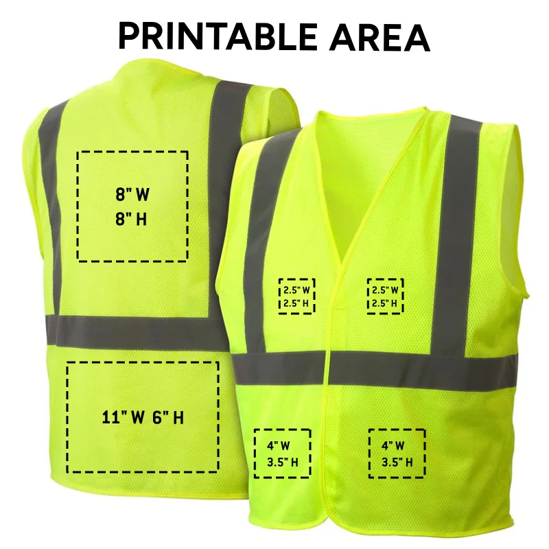 Custom Pyramex RVHLM29 Type R Class 2 Hi-Vis Mesh Safety Vest - Image 2