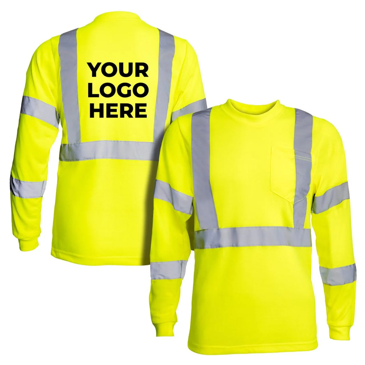 Custom Rugged Blue Type R Class 3 Hi-Vis Wicking Long Sleeve T-Shirt - Image 4