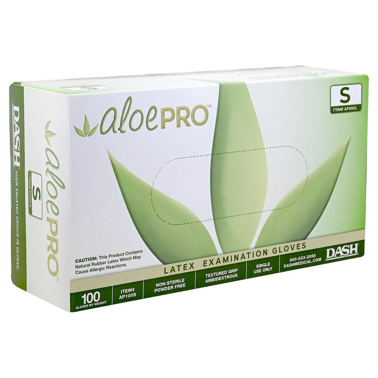 DASH AloePro Latex Exam Grade Disposable Gloves, Natural, 5.1 mil, Box of 100 - Image 8