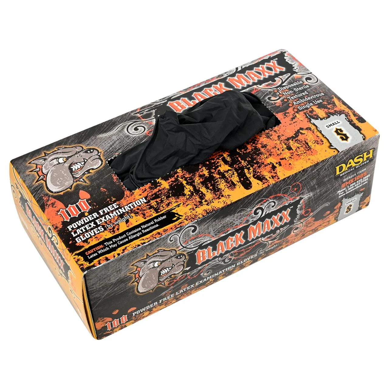 DASH Black Maxx Latex Exam Grade Disposable Gloves, Black, 6.6 mil, Box of 100 - Image 11