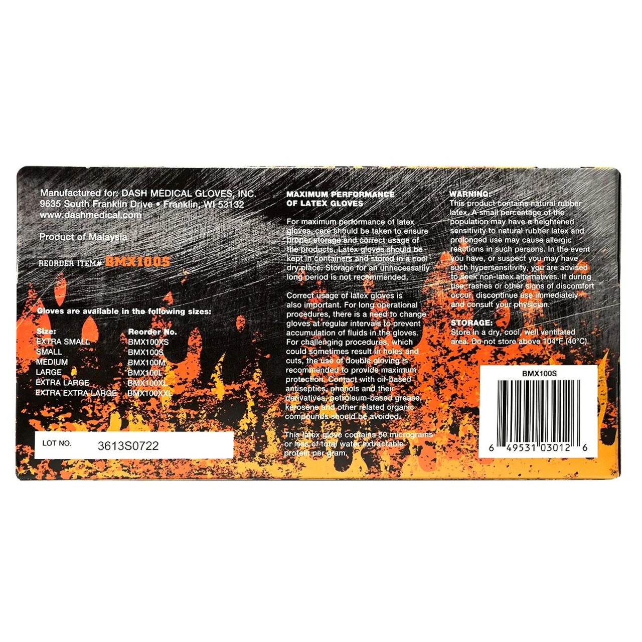 DASH Black Maxx Latex Exam Grade Disposable Gloves, Black, 6.6 mil, Box of 100 - Image 12