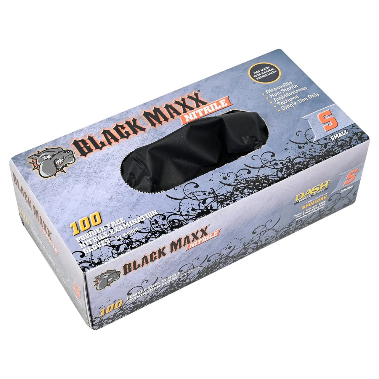 DASH Black Maxx Nitrile Disposable Exam Grade Disposable Gloves, Black, 5 mil, Box of 100 - Image 10