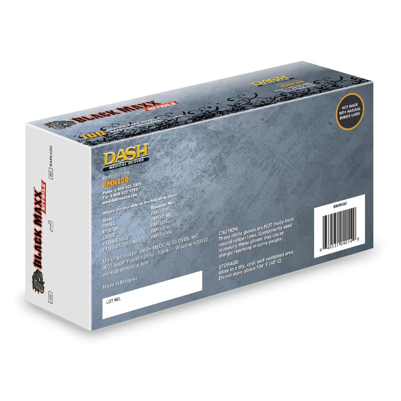 DASH Black Maxx Nitrile Disposable Exam Grade Disposable Gloves, Black, 5 mil, Box of 100 - Image 11